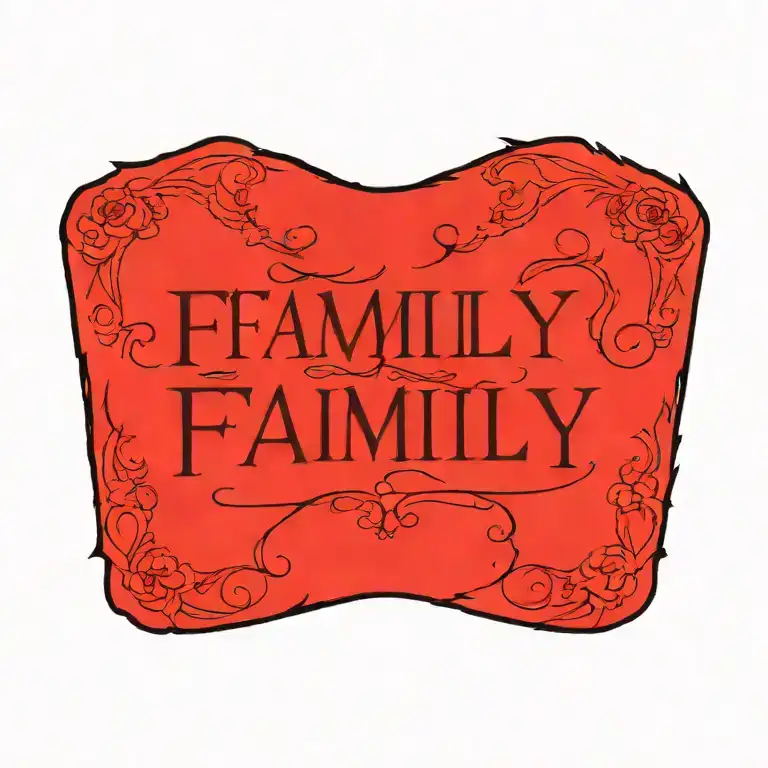 Family word tattoo design idea