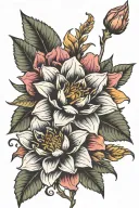 dahlia snap dragon Lilly tattoo design idea