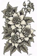 dahlia snap dragon Lilly tattoo design idea