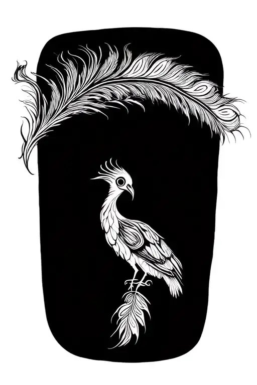  trishul with peacock feathers tattoo design idea