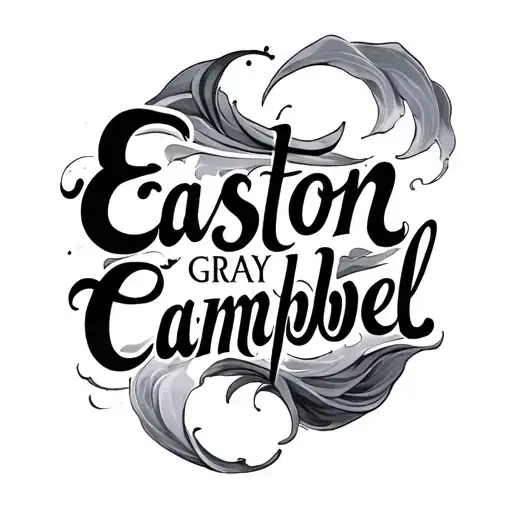 "Easton Gray Campbell" waves flowing tattoo design idea
