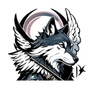 Meaningful wolf warrior angel tattoo design idea
