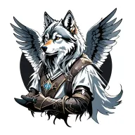 Meaningful wolf warrior angel tattoo design idea