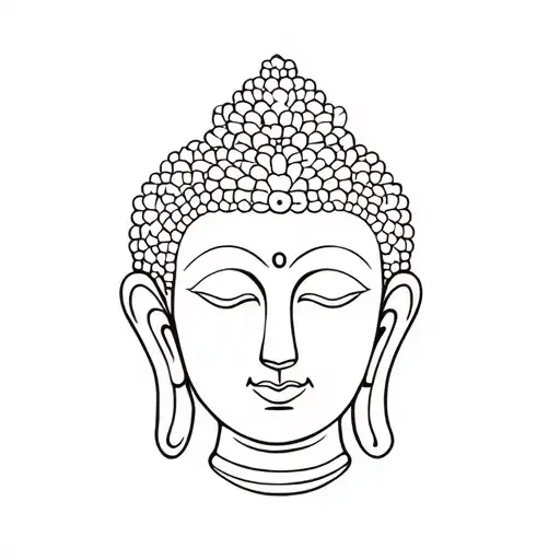 budha outline full body tattoo design idea