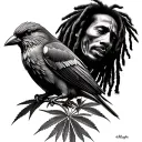 Bob Marley Three Little Birds weed tattoo design idea