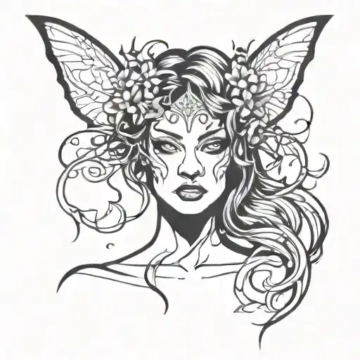 faerie assassin queen tattoo design idea