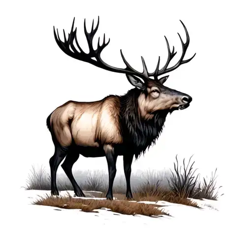 Elk tattoo design idea