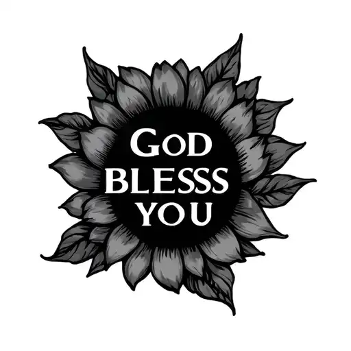 God bless you tattoo design idea