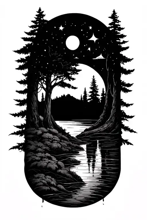 nature/ lonely world tattoo design idea