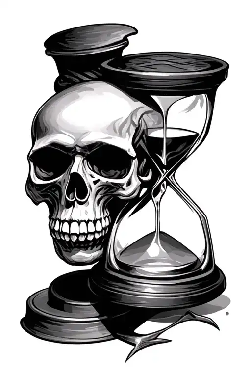 Celtic skull and hourglass  tattoo design idea