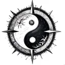 Yin Yang Compass tattoo design idea