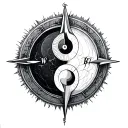 Yin Yang Compass tattoo design idea