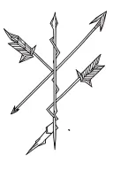 three arrows one broken arrow tattoo design idea