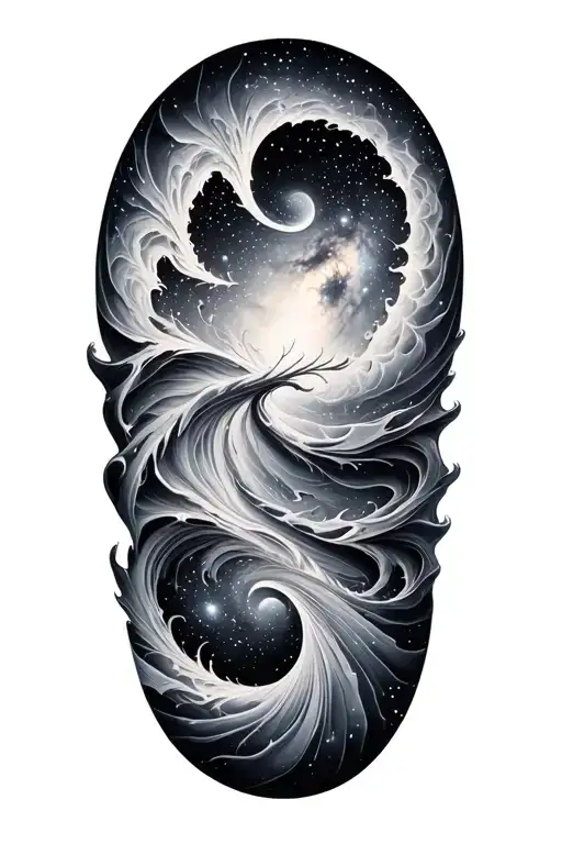 milky way fractal tattoo design idea