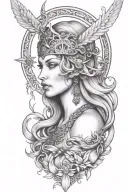 freya goddess tattoo design idea