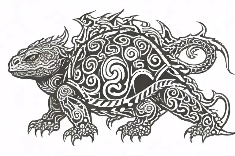 dragon tortoise tattoo design idea