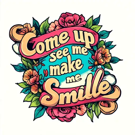 "Come up see me make me smile" for dad memorial tattoo design idea