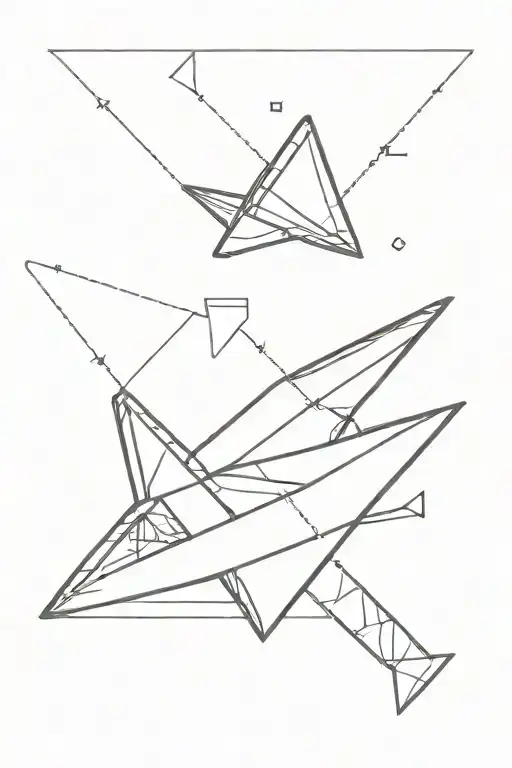 Paper airplane and classical guitar tattoo design idea