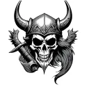 skull viking warrior tattoo design idea