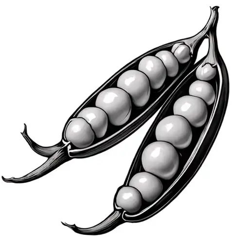 single pea pod with three peas side by side inside tattoo design idea