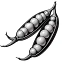 single pea pod with three peas side by side inside tattoo design idea