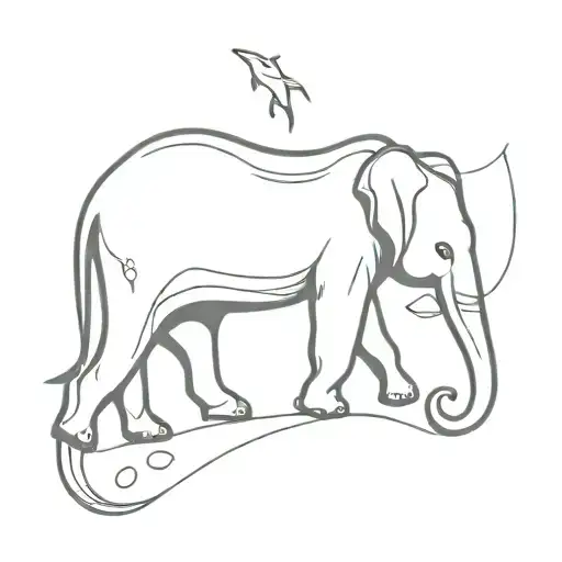 female human female elephant female orca tattoo design idea