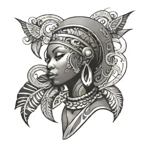 a band around my arm with african and caribbean inspiraton tattoo design idea