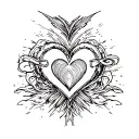 love, hearts,valentines day, tattoo design idea