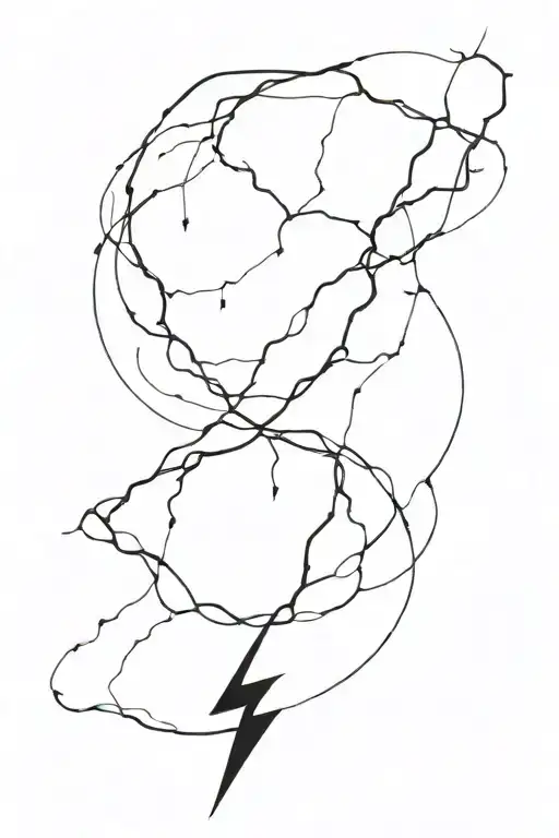 lightning striking tattoo design idea