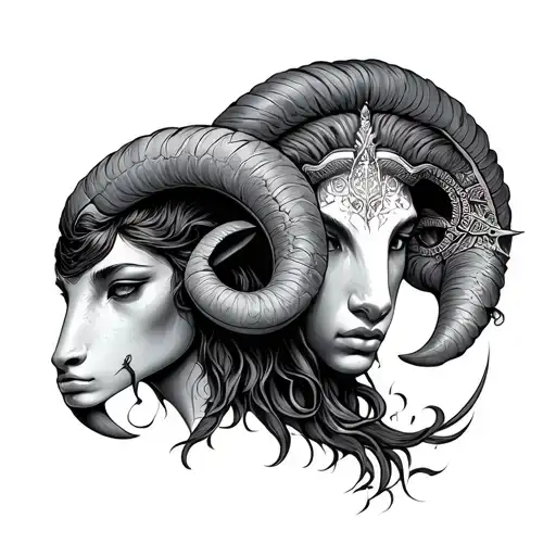 Aries And Aquarius tattoo design idea