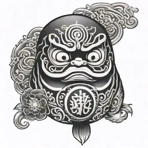 Daruma doll tattoo design idea