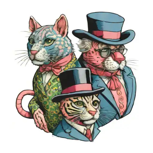 Bertie Bassett with pink panther and miss marple tattoo design idea