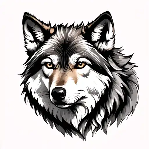 wolf and moos tattoo design idea