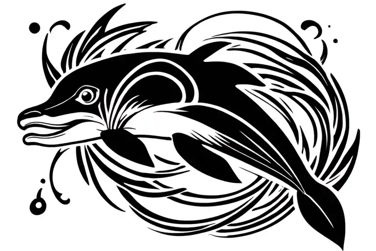 very bold dolphin anklet, bracelet style. This must be suitable for a cover up that goes around ankle  tattoo design idea