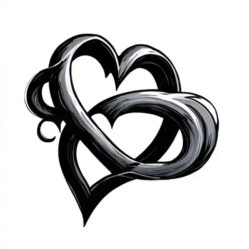 heart infinity j k tattoo design idea