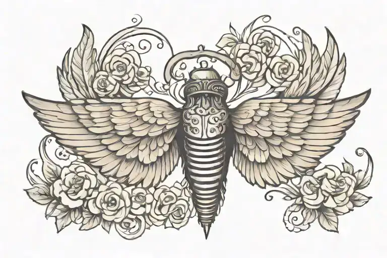 Evelyn wings spread tattoo design idea