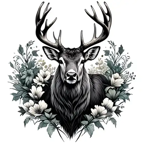 Scottish Stag tattoo design idea