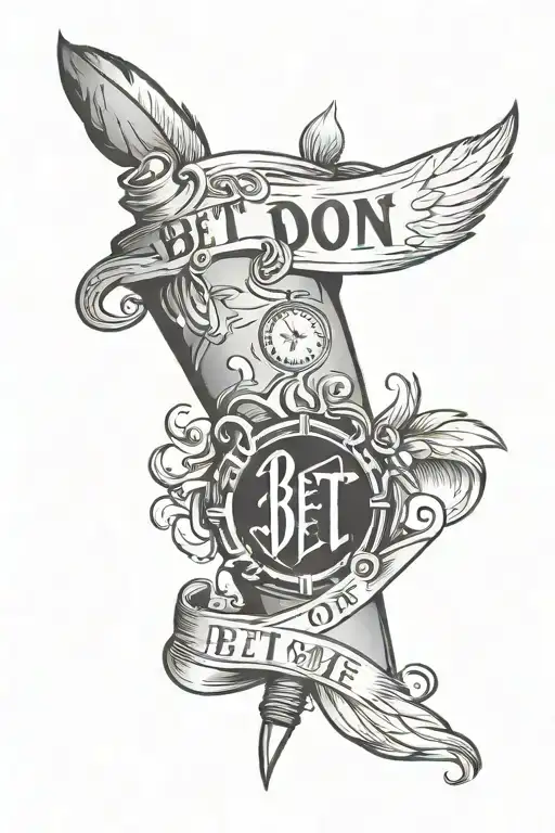 a tatoo on the forearm with a "bet on me" written around the fire tattoo design idea