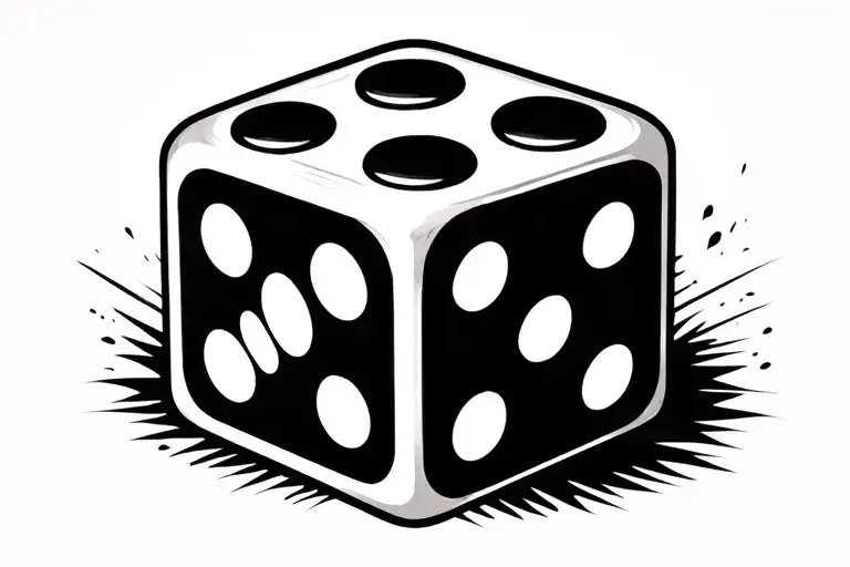 2 dice rolling number 5 tattoo design idea