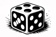2 dice rolling number 5 tattoo design idea
