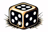 2 dice rolling number 5 tattoo design idea