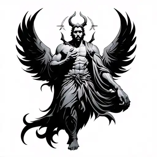 God Statue Solo Leveling tattoo design idea