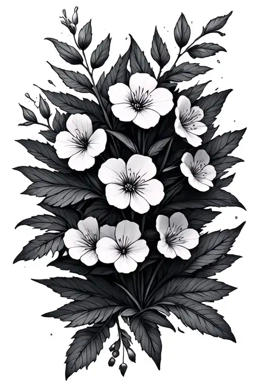 Fireweed forget me not tattoo design idea