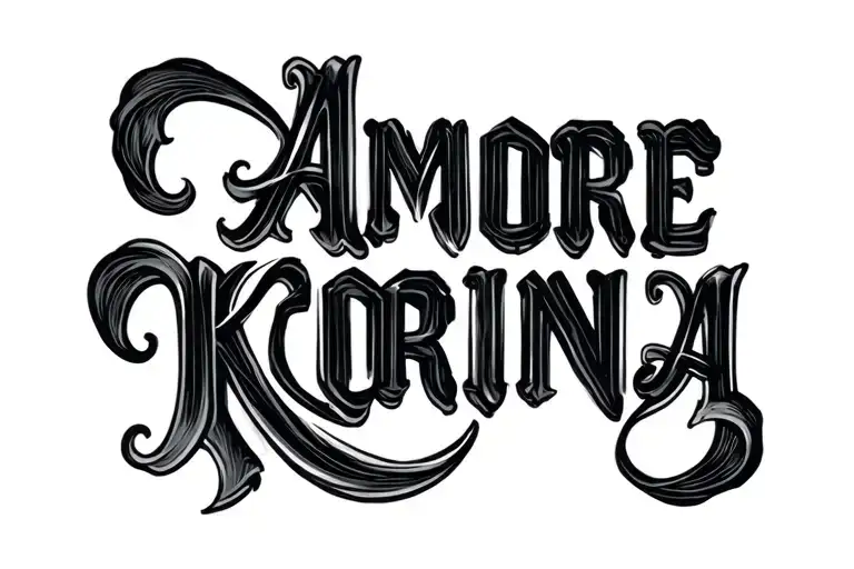 "Amore Korina" anagram tattoo design idea