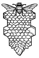 bee and hive honey comb design tattoo design idea