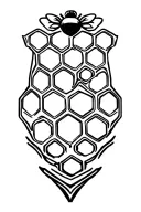 bee and hive honey comb design tattoo design idea