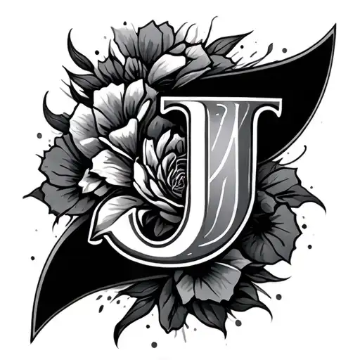 Hidden J tattoo design idea