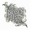 blessed written tattoo design idea