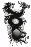 Dragon with egg tattoo design idea