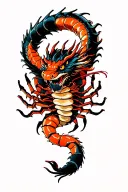 dragon fighting scorpion intertwined tattoo design idea